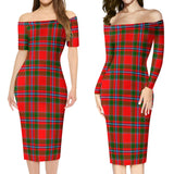 Clan Butter Tartan Off Shoulder Lady Dress VD1100