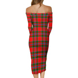 Clan Butter Tartan Off Shoulder Lady Dress VD1100