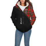 Clan Butter Crest Tartan Sherpa Hoodie Curve Style CE892