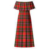 Clan Butter Tartan Off Shoulder Long Dress VL102