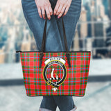 Clan Butter Crest Tartan Leather Tote Bag MT2103