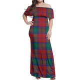 Clan Byres (Byses) Tartan Off Shoulder Long Dress VL103