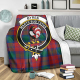 Clan Byres (Byses) Crest Tartan Blanket UC92