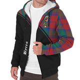 Clan Byres (Byses) Crest Tartan Sherpa Hoodie Curve Style CE891