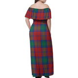 Clan Byres (Byses) Tartan Off Shoulder Long Dress VL103