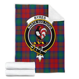 Clan Byres (Byses) Crest Tartan Blanket UC92