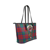 Clan Byres (Byses) Crest Tartan Leather Tote Bag MT2102