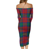 Clan Byres (Byses) Tartan Off Shoulder Lady Dress VD1099