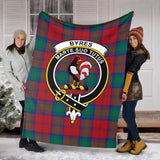 Clan Byres (Byses) Crest Tartan Blanket UC92