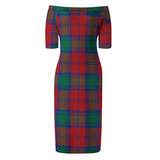 Clan Byres (Byses) Tartan Off Shoulder Lady Dress VD1099