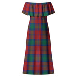 Clan Byres (Byses) Tartan Off Shoulder Long Dress VL103