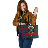 Clan Byres (Byses) Crest Tartan Leather Tote Bag MT2102