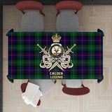 Clan Calder Modern Tartan Tablecloth Golden Sword of Courageous Legacy BG94