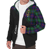 Clan Calder Modern Crest Tartan Sherpa Hoodie Curve Style CE889