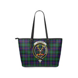 Clan Calder Modern Crest Tartan Leather Tote Bag MT2100