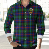 Clan Calder Modern Crest Tartan Long Sleeve Shirt PC890