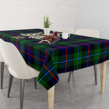 Clan Calder Modern Tartan Tablecloth Golden Sword of Courageous Legacy BG94