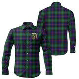 Clan Calder Modern Crest Tartan Long Sleeve Shirt PC890