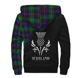 Clan Calder Modern Crest Tartan Sherpa Hoodie Curve Style CE889