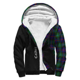 Clan Calder Modern Crest Tartan Sherpa Hoodie Curve Style CE889