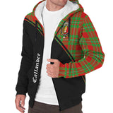 Clan Callander Modern Crest Tartan Sherpa Hoodie Curve Style CE888