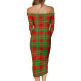 Clan Callander Modern Tartan Off Shoulder Lady Dress VD1096