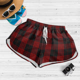 Clan Cameron Black and Red Tartan Womens Shorts NW1092