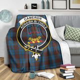 Clan Cameron Hunting Crest Tartan Blanket UC97