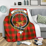 Clan Cameron Modern Crest Tartan Blanket UC98