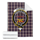 Clan Cameron of Erracht Dress Crest Tartan Blanket UC100