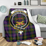 Clan Cameron of Erracht Modern Crest Tartan Blanket UC101