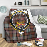 Clan Cameron of Erracht Weathered Crest Tartan Blanket UC102