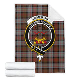 Clan Cameron of Erracht Weathered Crest Tartan Blanket UC102