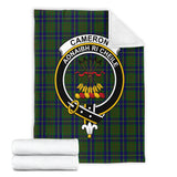 Clan Cameron of Lochiel Hunting Crest Tartan Blanket UC105