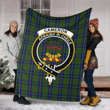 Clan Cameron of Lochiel Hunting Crest Tartan Blanket UC105