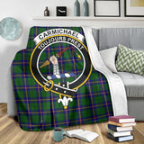 Clan Carmichael Modern Crest Tartan Blanket UC126