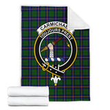 Clan Carmichael Modern Crest Tartan Blanket UC126