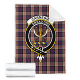 Clan Carnegie Crest Tartan Blanket UC131