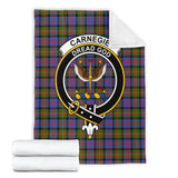 Clan Carnegie Ancient Crest Tartan Blanket UC128