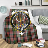 Clan Carnegie Dress Crest Tartan Blanket UC129