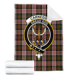 Clan Carnegie Dress Crest Tartan Blanket UC129