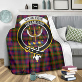 Clan Carnegie Modern Crest Tartan Blanket UC130