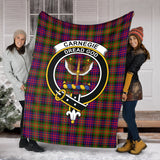 Clan Carnegie Modern Crest Tartan Blanket UC130