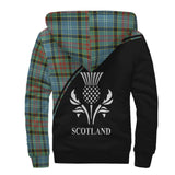 Clan Cathcart Crest Tartan Sherpa Hoodie Curve Style CE850