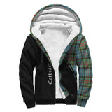 Clan Cathcart Crest Tartan Sherpa Hoodie Curve Style CE850