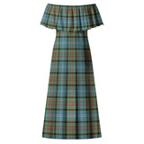 Clan Cathcart Tartan Off Shoulder Long Dress VL147