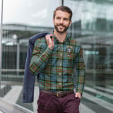 Clan Cathcart Crest Tartan Long Sleeve Shirt PC852