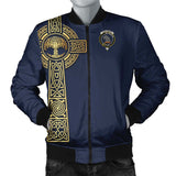 Clan Chalmers Tartan Bomber Jacket Golden Celtic Tree Of Life Style ZC54