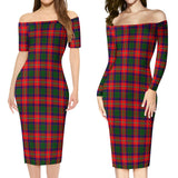 Clan Charteris Tartan Off Shoulder Lady Dress VD1056