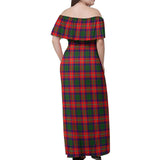 Clan Charteris Tartan Off Shoulder Long Dress VL150